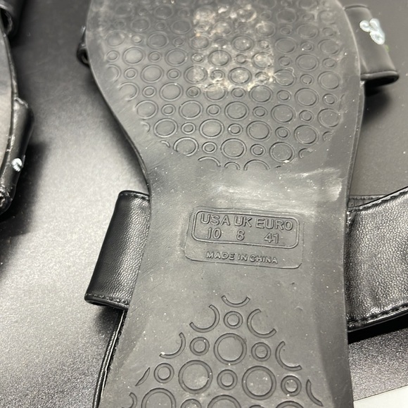 Capellin New York Embroidered Floral Dbl Straps Slide Sandals. Size 10. D3/A - Picture 8 of 10